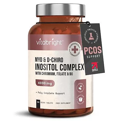 Myo And D-Chiro Inositol Complex 4000mg Per 4 Tablets 120Tablets (30 Day Supply) • £15.99