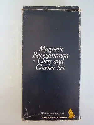 Magnetic Backgammon Chess And Checker Set - Singapore Airlines • $20