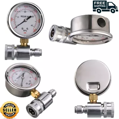 Pressure Washer Gauge Kit 3/8  Quick Connect 6000 PSI Universal Fit SHIPS FREE • $27.36