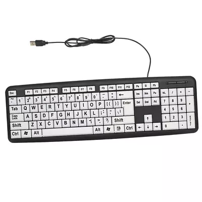 Large Print Computer Keyboard USB Wired Keyboard W/ Oversized Print Letters H8K0 • $17.82