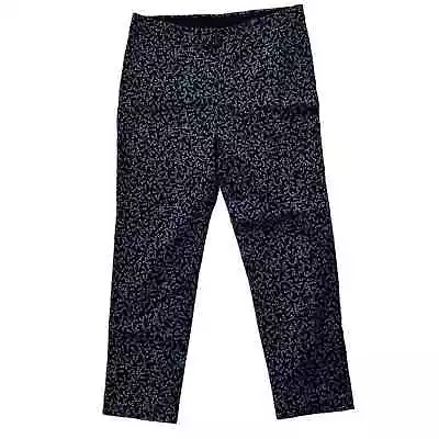 J. Jill Navy Flower Printed Pull On Pants Size 12 • $17.99