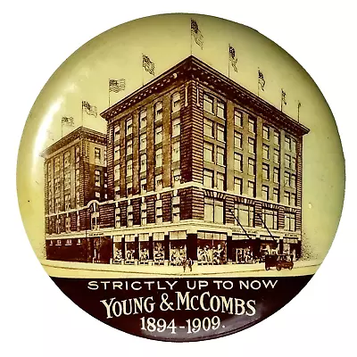1909 Rock Island Young & McCombs Strictly  To Now 2.25” Celluloid Pocket Mirror • $54.99
