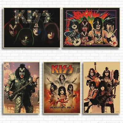 Vintage Poster Kiss Band Kraft Retro European And American Music Team Star • $7.69