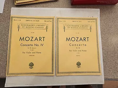 Lot Of (2) Schirmer's Library Of Musical Classics-Mozart Concerto's-Violin/Piano • $11.50