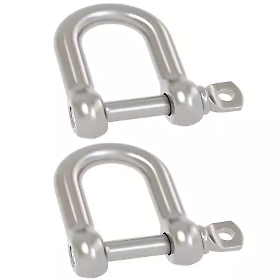 2 Pcs 1/2 Inch 12Mm Screw Pin Anchor Shackle 304 Stainless Steel D Ring Shackle  • $13.55
