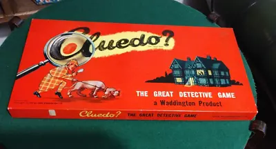 John Waddington's Cluedo Board Game - Wonderful 1950s Early Red Box Edition • £20