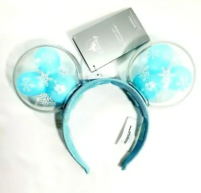 Disney Parks Mickey Mouse Snowflake Balloon Baby Blue Light Up Ears Headband New • $39.77