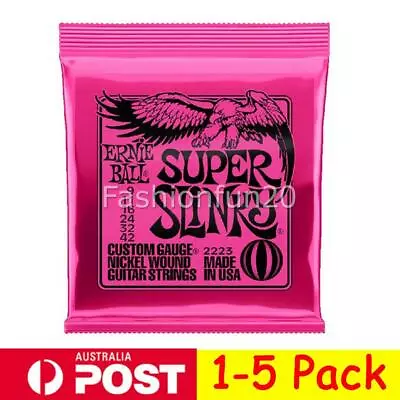 For Ernie Ball 2223 Pink Super Slinky 9-42 Electric Guitar Strings (.009-.042) W • $10.37