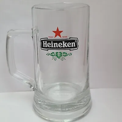 Heineken Glass Beer Mug Stein Tankard Barware - Heavy 1.8lbs - .53L (~18 Fl Oz) • $15.99