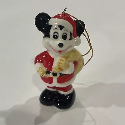 Disney Japan Mickey Mouse Santa Claus Ornament With Sack - Rough Nose 2.5” Tall • $9.60