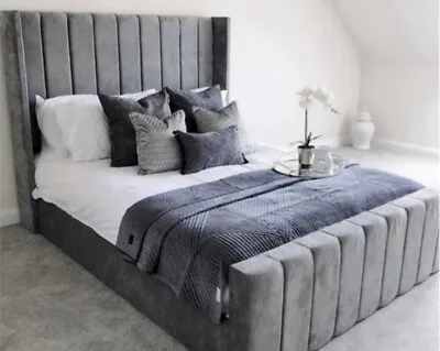 Wing Upholstered Bed Frame 3ft Double King Size 6ft • £249.99