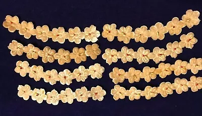 Vintage Millinery Flower 1 1/8   Ivory Velvet 6 Bloom Garland 8pc Lot Shabby Kj5 • $12.99