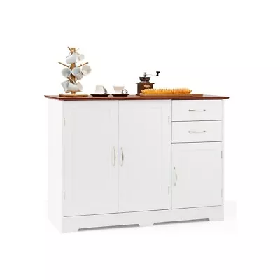 Buffet Cabinet Kitchen Sideboard W/Storage Cabinets & Drawers Adjustable Shelf • $179.99