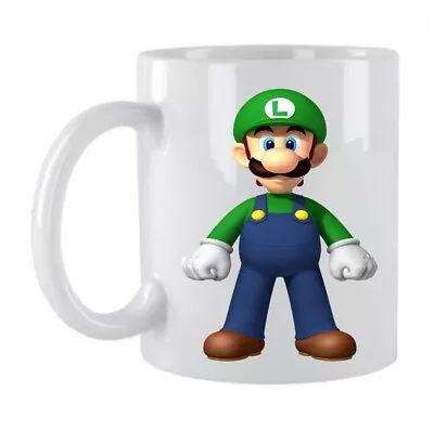 Personalised Memory Lane Mario Bro Luigi White Ceramic Coffee Mug Gift Boxed  • £6.95