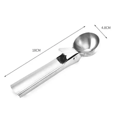 Stainless Steel Ice Cream Scoop Spoon Spring Handle Masher Kitchen Gadget • $12.42