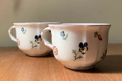 2 Petite Fleur Breakfast Cups/mugs Luxemborg Villeroy & Boch Anna 1748 Bone Chna • $60