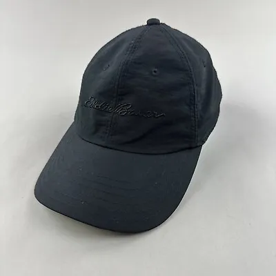 Eddie Bauer Hat Cap Men Nylon Logo Claspback Black Streetwear Casual Outdoor GUC • $18.49