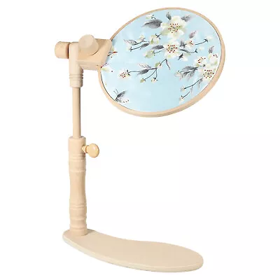 Adjustable Embroidery Hoop Stand Wood Cross Stitch Hoop Holder Hands-Free • $41.93