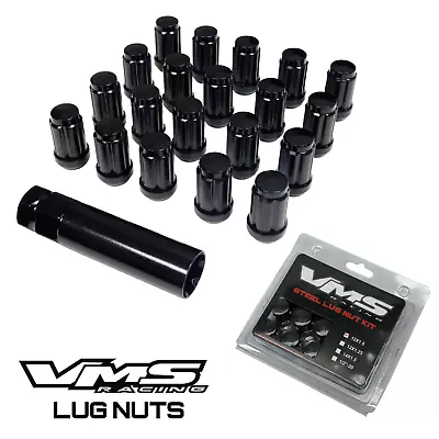 $39.88 • Buy 20 VMS Racing 12X1.5 Drag Wheels Black Close End Spline Lug Nuts Forged Steel