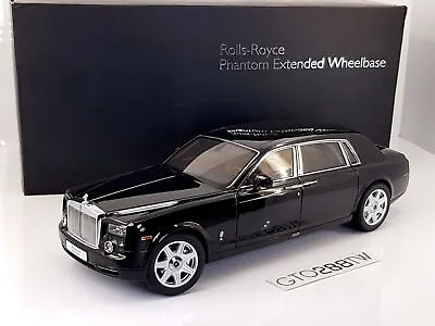 Kyosho 1:18 Rolls-Royce Phantom EWB/Extended (Black W/o Stripes Brown Interior) • $299.95
