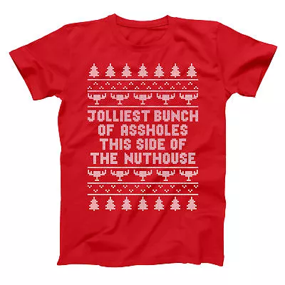 Jolliest Bunch Of A$$Holes  Funny Christmas Vacation Red Basic Men's T-Shirt • $24