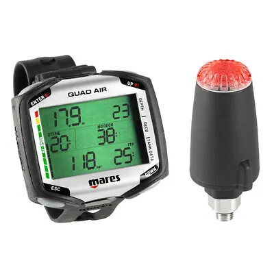 Mares Quad Scuba Diving Air & Nitrox Computer With LED Transmitter • $410