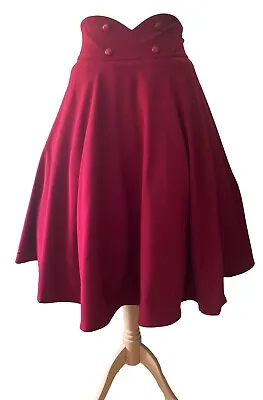 Plus Size 20 22 24 26 28 30 Red Rockabilly Vintage 1950s Swing Skirt Poodle TTS • $37.83