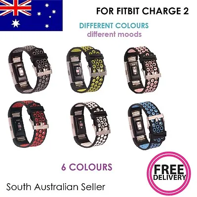 $4.99 • Buy 2 Colour Silicone Strap Gel Band With CLASP For FITBIT CHARGE 2 SA & AU SELLER