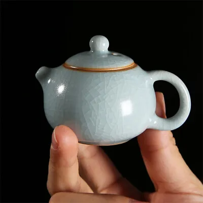 Mini Ru Kiln Teapot Fingertip Pot Small Capacity Ceramic Pocket Pot Tea Pet 60ml • $19.38