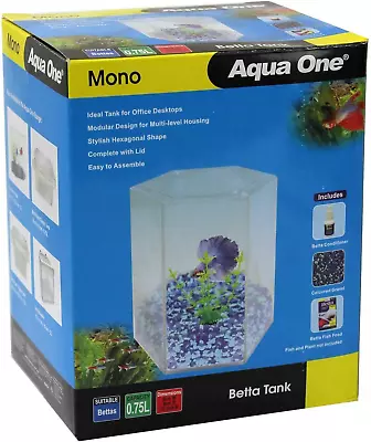 Mono Betta Tank Aquarium 56121 Fish Tank Aqua One Setup All In One Modular • $25.94