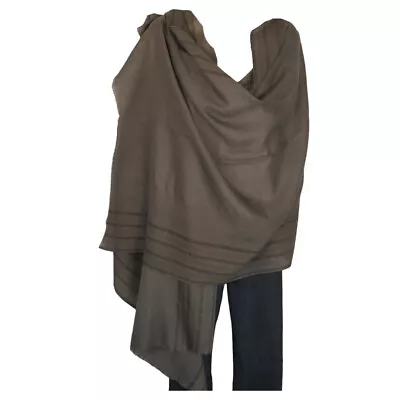 100% Yak Wool Shawl /Wrap | Handloomed | Reversible | Gray • $121