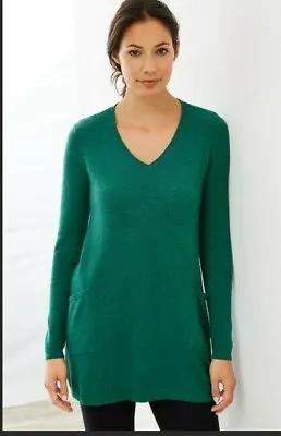 J. Jill Womens Sz XS Ultrasoft Tunic Sweater Cashmere Lightweight Jade Heather • $18.90