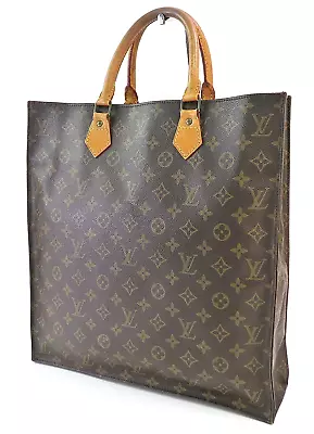 Authentic LOUIS VUITTON Sac Plat Monogram Tote Shopping Bag Purse #56200 • £0.80