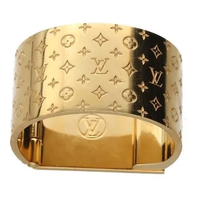 Louis Vuitton Textile Brooch Nanogram Monogram Scarf Ring Gold M00226 Japan Used • $295