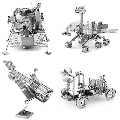 4 Metal Earth Hubble Telescope Apollo Lunar Rover Apollo Lunar Module Mars Rover • $35.95