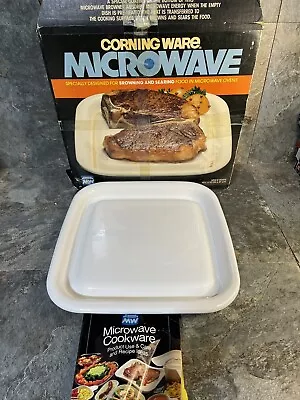 Vintage Corning Ware Microwave BROWNING GRILL 11.5 X12  MW-2 - With Box • $19.99