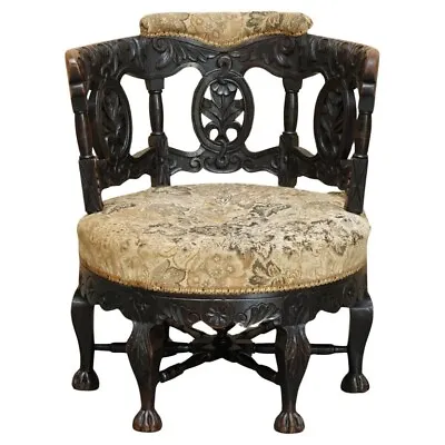 Fine Antique Carved Victorian Burgermeister Chair 17th Century Jacobean Design • $3391.16