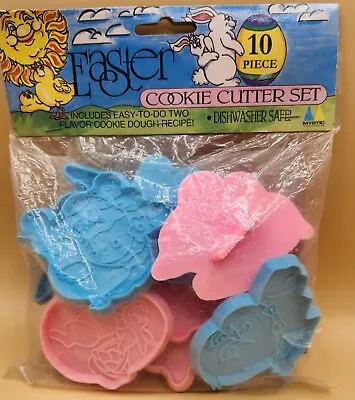 Vintage Set Of 10 Easter Cookie Cutters Plastic Bunnies🐇 Ducks 🐥Happy Easter🐣 • $15