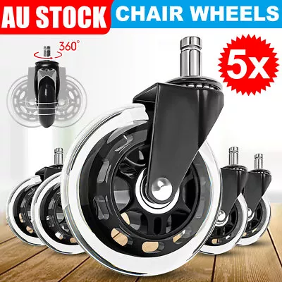 $21.45 • Buy 5X Rollerblade Office Chair Wheels 3  Rolling Grip Home Office Caster Desk Ring