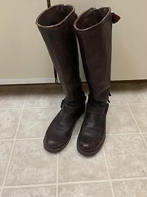 Fry Knee High Leather Boots Brown Size 6 • $150