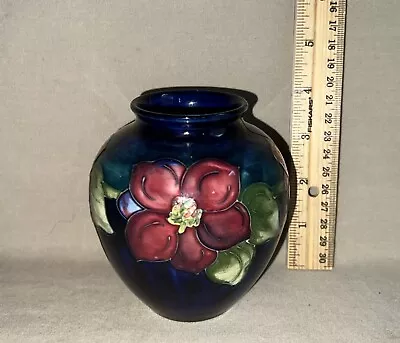 Moorcroft English Pottery Antique Arts & Crafts Vase Clematis Flowers 4 1/8  • $26