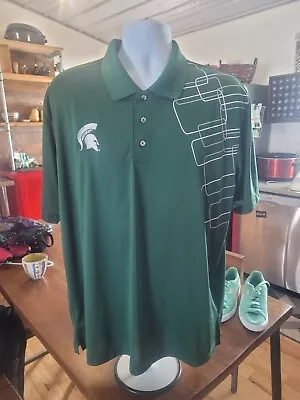 Michigan State Spartans Green & White  Golf Polo Shirt. Never Worn - Mens XL.  • $24.99