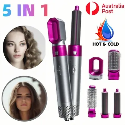 5IN1 Hair Dryer Hot Straightener Curler Electric Volumizer Comb Brush Heated AU • $40.41