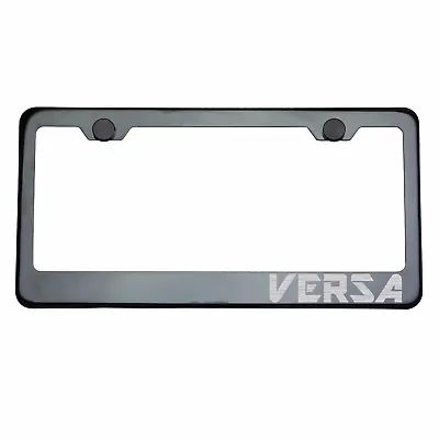 VERSAium Gun Metal License Plate Frame VERSA Laser Etched Metal Screw Cap • $31.99