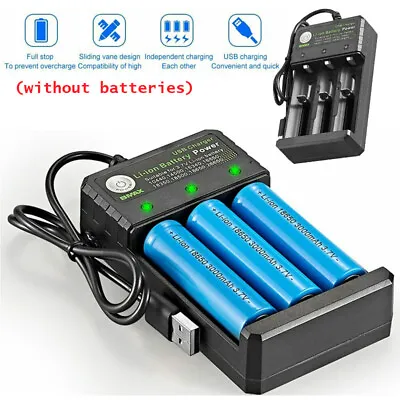 3 Slot Rechargeable Li-ion Batteries USB 3.7V Battery Charger Doorbell Set UK • £10.89