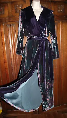 Cabernet Velvet Robe P/M/L Purple Teal Wrap Fancy Sexy Valentines Lingerie Long • $47