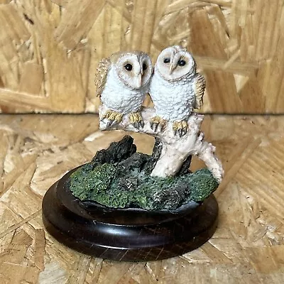 Vintage 1992 Country Artist Figurine - Pair Of  Owl Owls - 6cm • £4.99