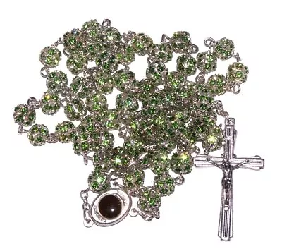 Multi Faceted Swarovski Crystals Rosary - 8mm Crystal Rosary With Silver Tone • £61.54