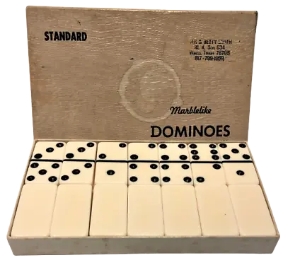 Vintage Marblelike Dominoes. Standard White No 616 Puremco Mfg. Guaranteed! • $14.95