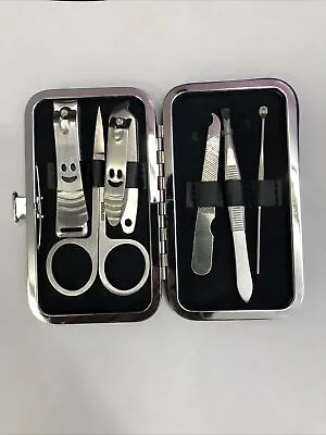 New 6pcs Manicure Set Nail Care Clippers Travel Grooming Kits Printed Gift Case • £3.99